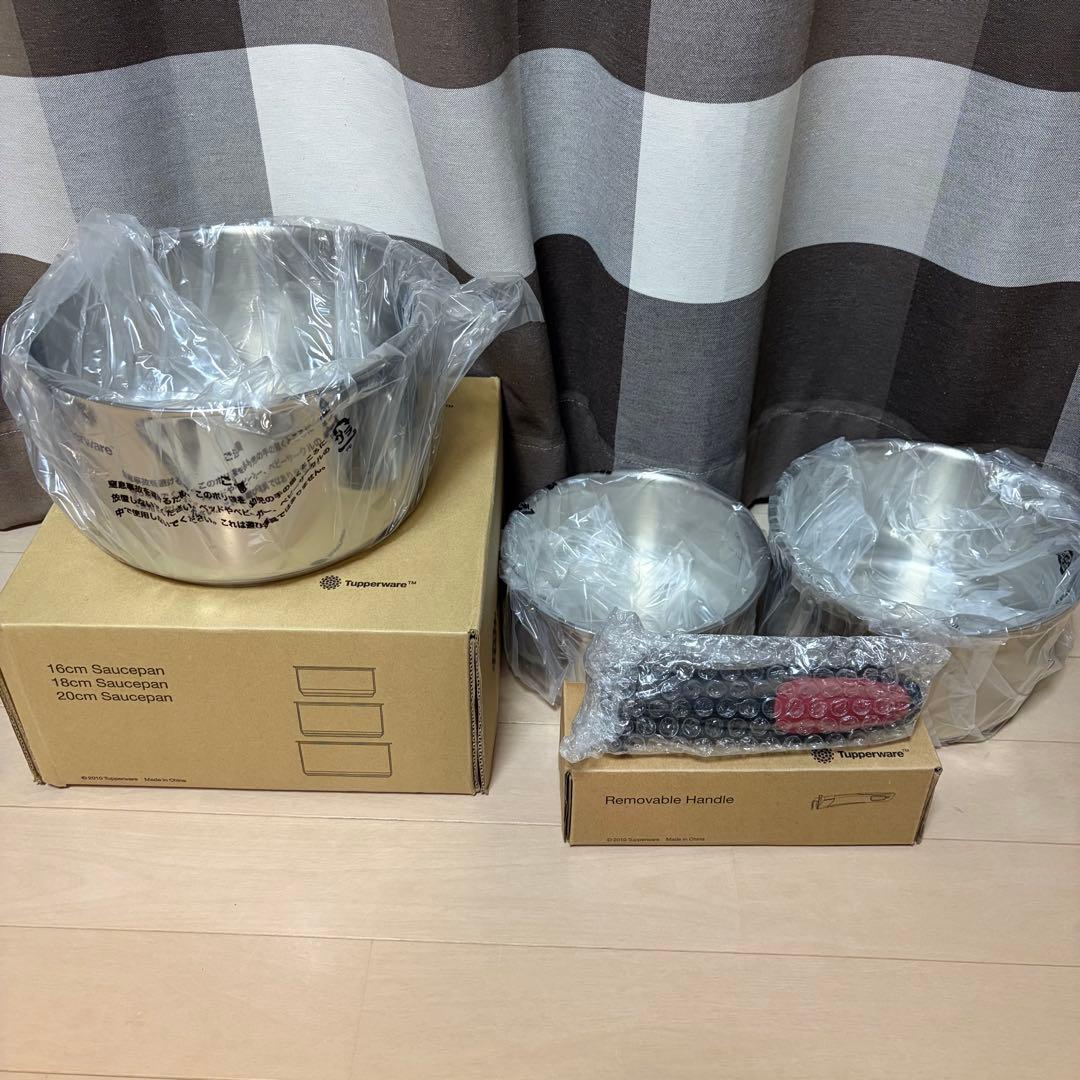 Tupperware chef series 片手鍋、三層鍋セット