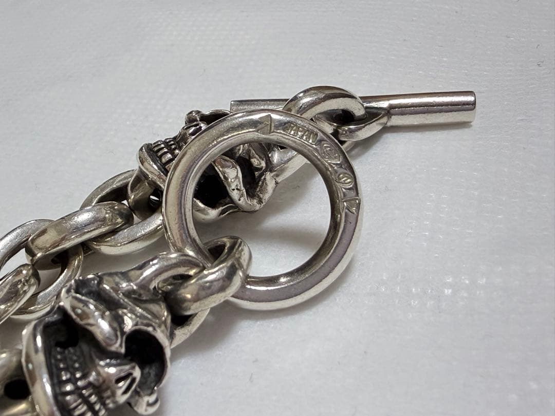 STOP LIGHT 2スカルブレスレット 高山隆 シルバー925 122g