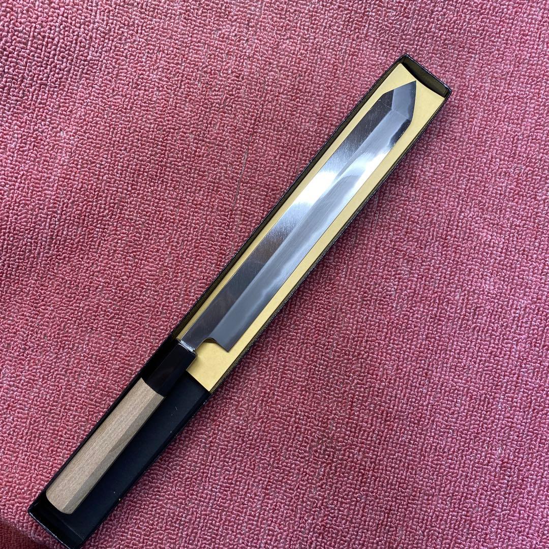 白ニ鋼　カツオ包丁 240㎜ 8寸 両刃