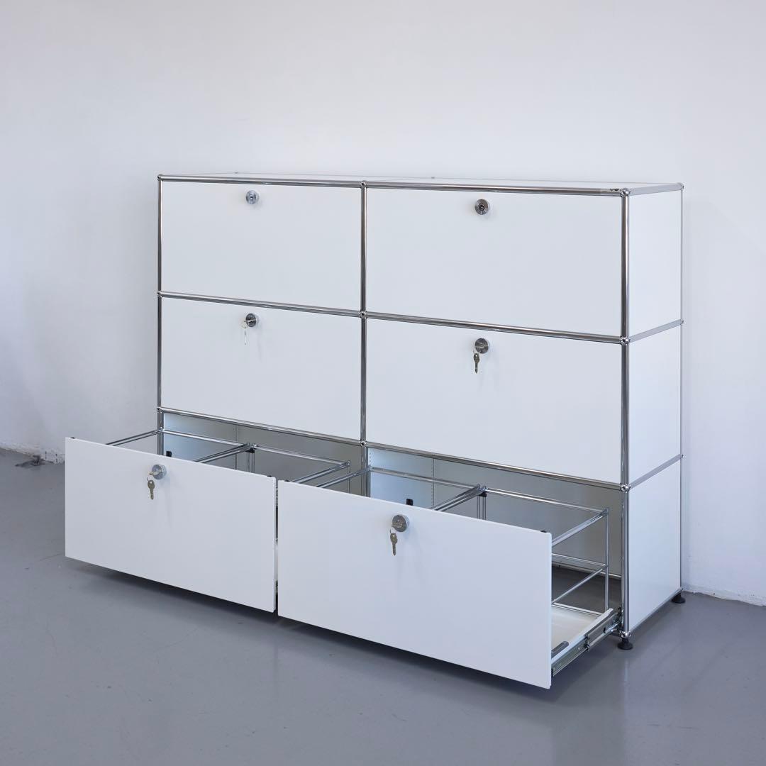 USMハラー　2列3段キャビネット/ピュアホワイト/送料込み