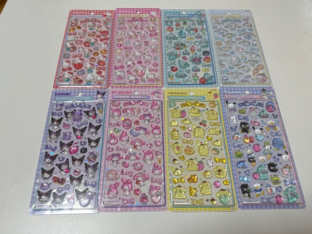正規品 ボンボンドロップシール サンリオ　大　第2段 8種セット コンプリート