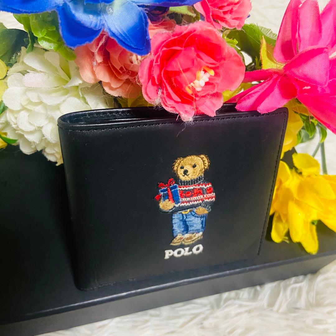 本革✨RALPH LAUREN✨ラルフローレン✨財布✨ポロベア✨レザー✨二つ折り