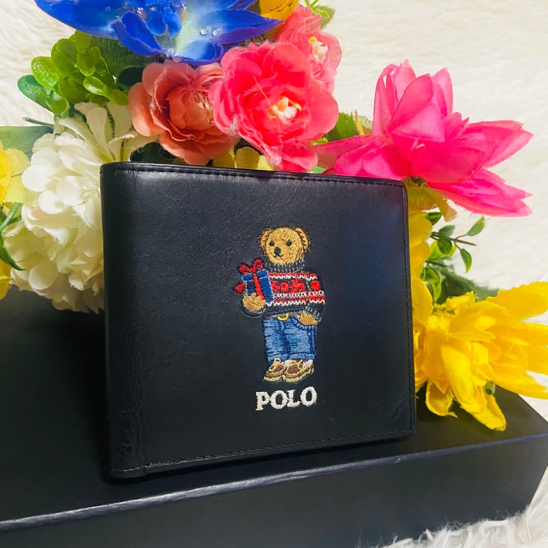 本革✨RALPH LAUREN✨ラルフローレン✨財布✨ポロベア✨レザー✨二つ折り