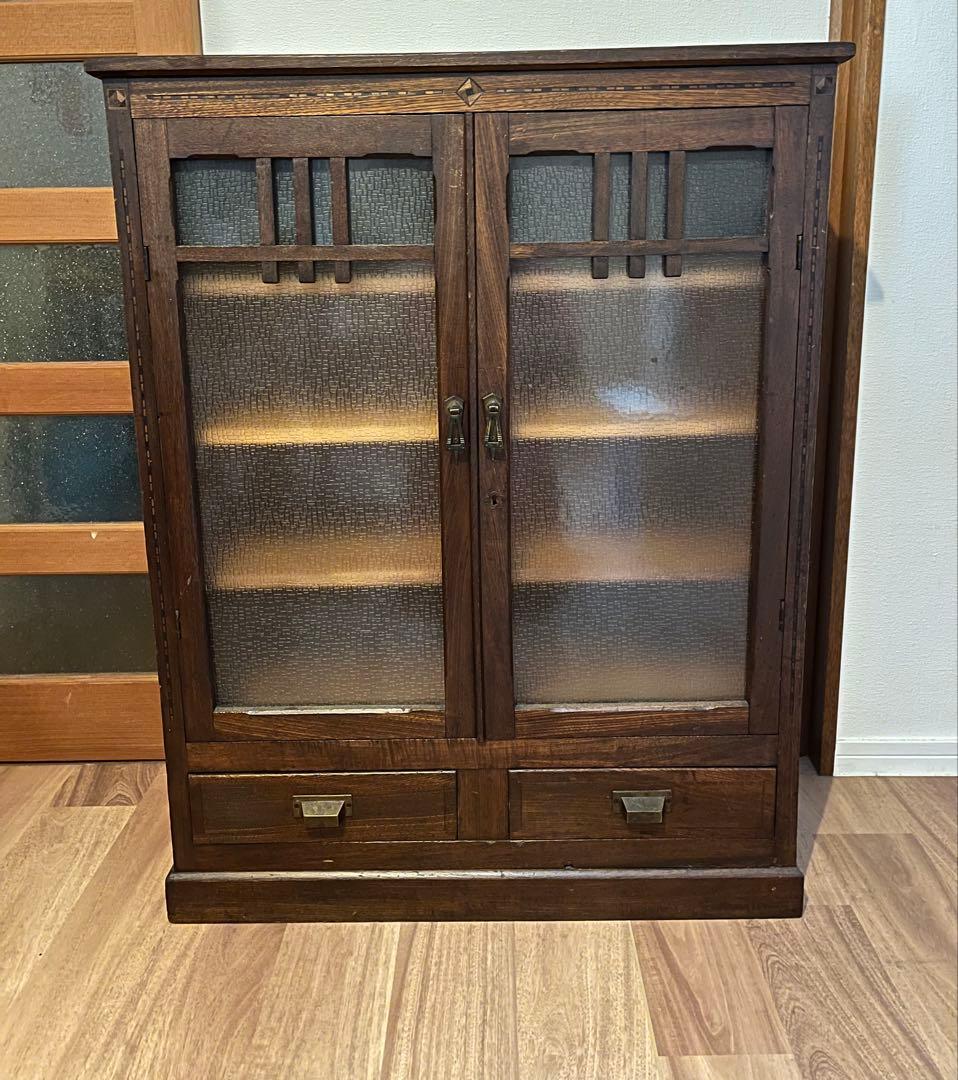 【３月末まで】［昭和レトロ］古道具　ガラス扉キャビネット