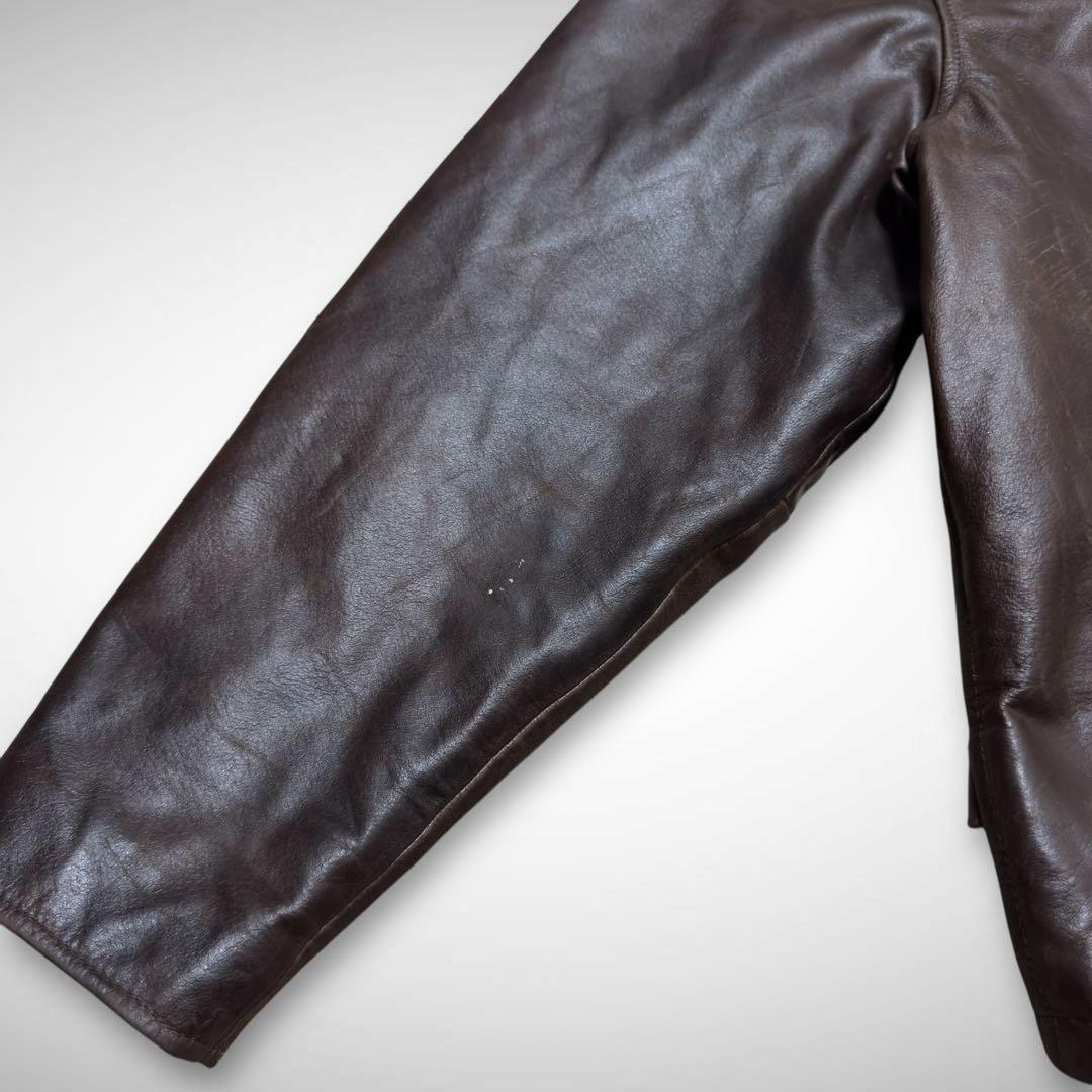 シングルライダースレザージャケット ドリズラージャケットチョコレートブラウン短丈