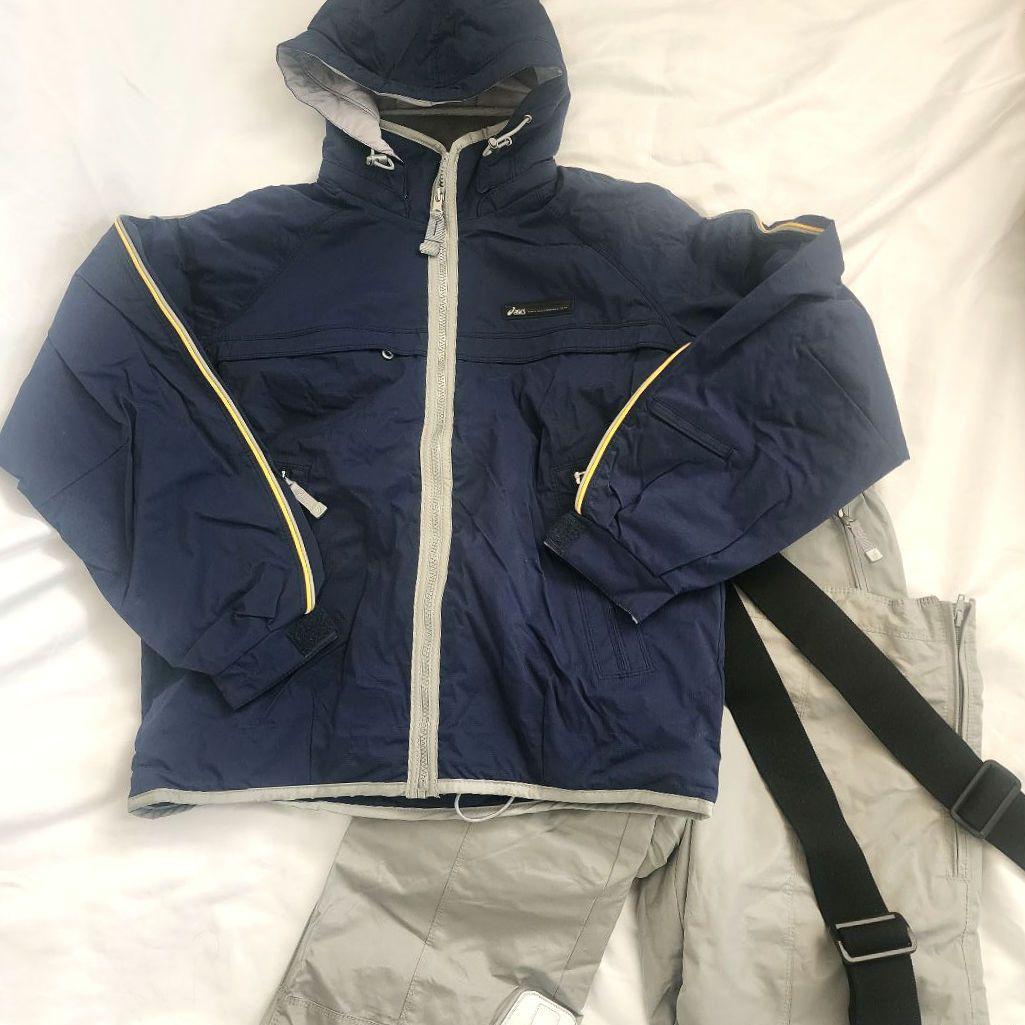 ASICS アシックス スキーウェア 上下セット ネイビー×グレー 雪山 防寒