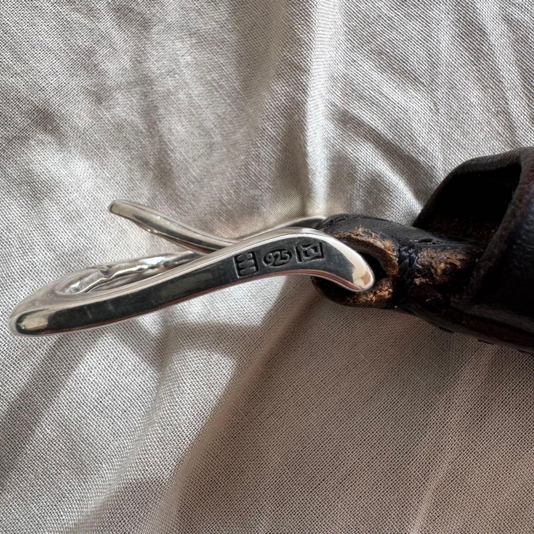 池之端銀革店 ベルト 銀製バックル 幅28mm 32インチ