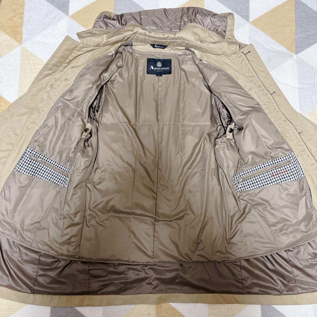 Aquascutum フード付きステンカラーコート LLサイズ ベージュ