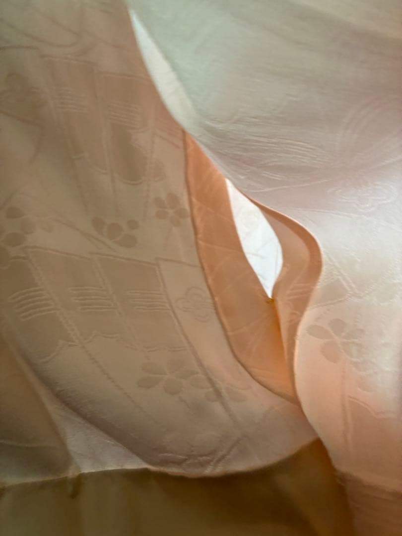 【逸品】藤娘きぬたや　総絞り　振袖　橙色　裄64 長襦袢　刺繍半襟(さんび)付き