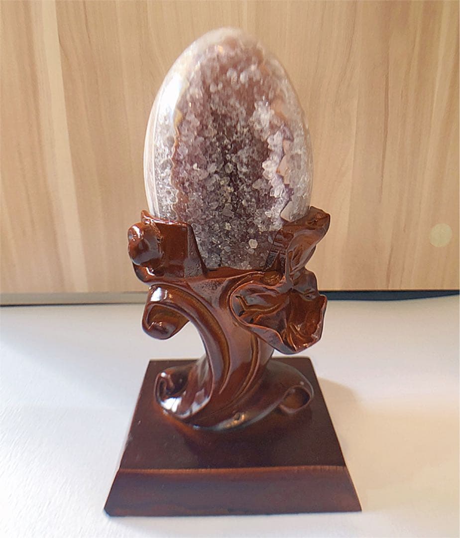 珍しい❣️ウルグアイ產アメジストクラスター原石（卵型)