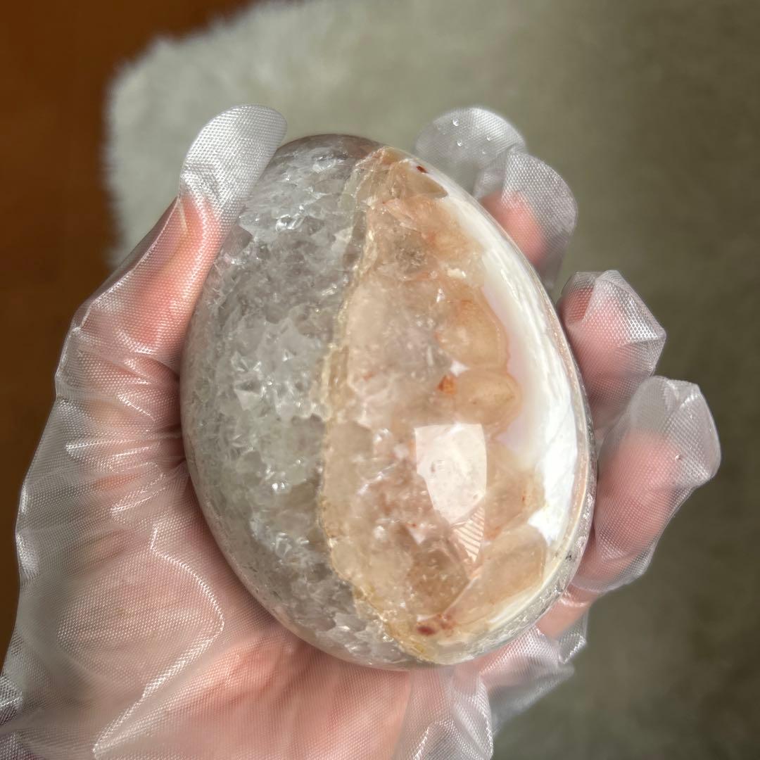 珍しい❣️ウルグアイ產アメジストクラスター原石（卵型)