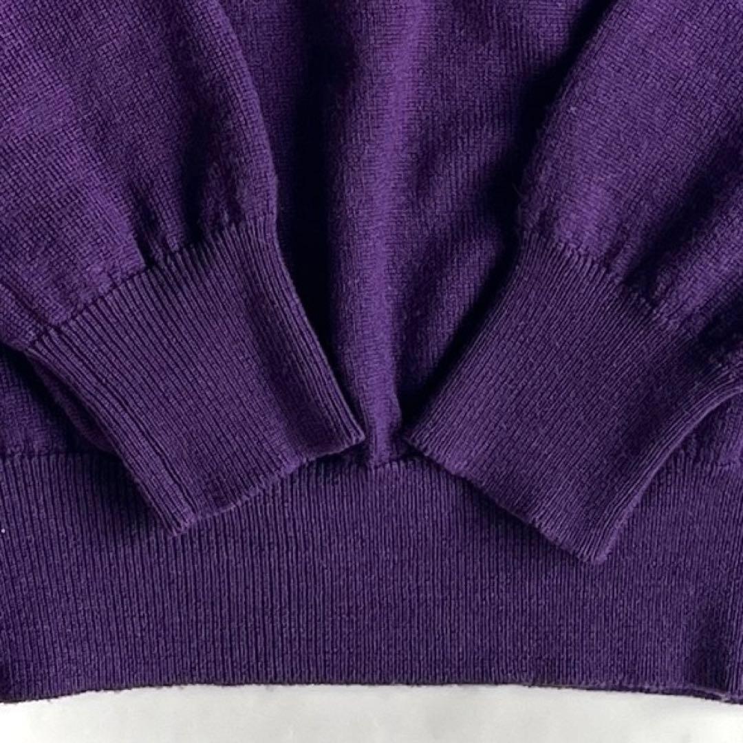 スローン ニット セーター ニットポロ ポロシャツ 日本製 パープル 紫 2