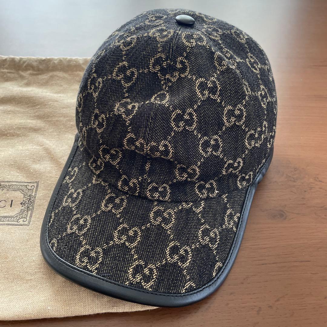 GUCCI GGモノグラム デニム キャップ ユニセックス S