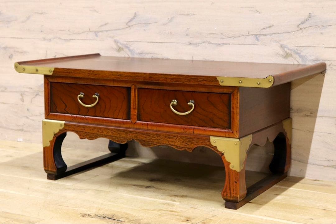 GMIS38A○李朝家具 机 文机 ライティングデスク 飾り台 引き出し ア