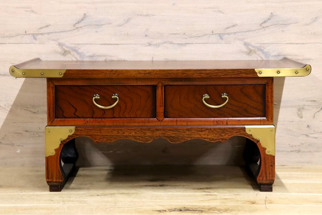 GMIS38A○李朝家具 机 文机 ライティングデスク 飾り台 引き出し ア