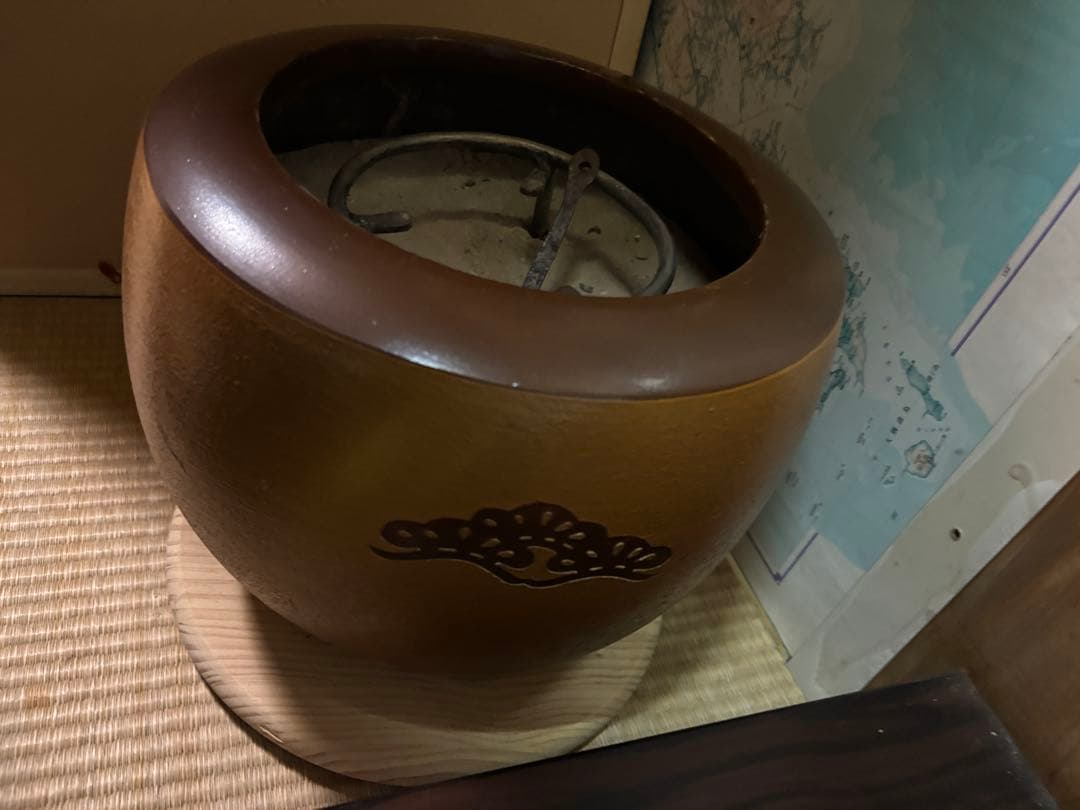 火鉢　木製 茶道具 丸型 直径約30cm