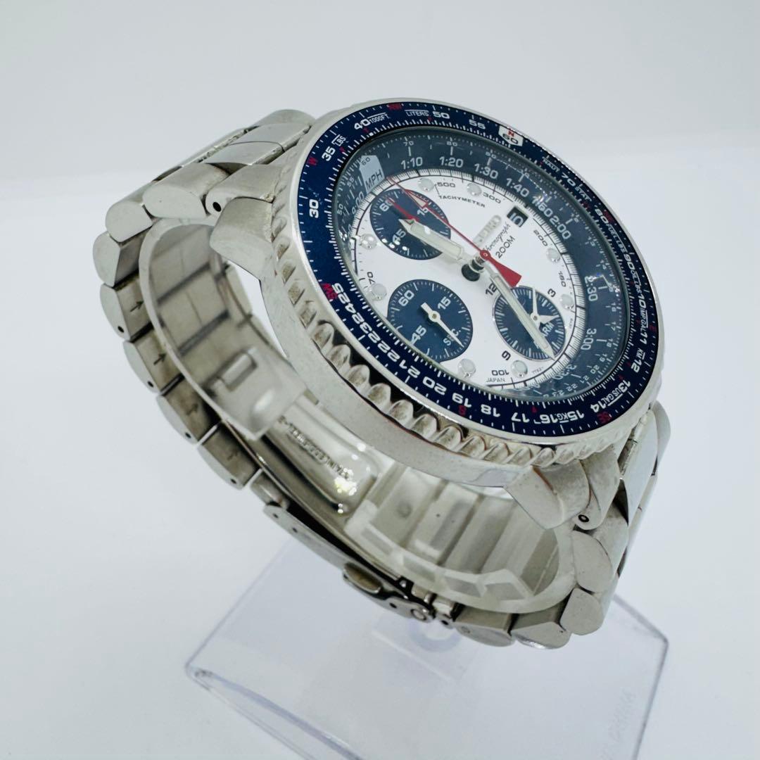 ✨SEIKO✨7T62-0EB0✨デイト✨パイロットクロノアラーム✨腕時計✨