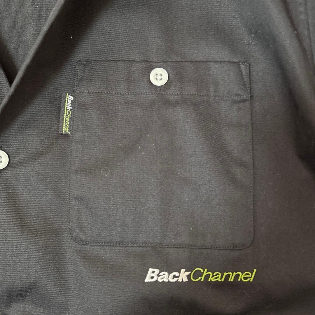 Bunzou！希少▲バックチャンネル ワークシャツ 黒 ライオン 背面プリ