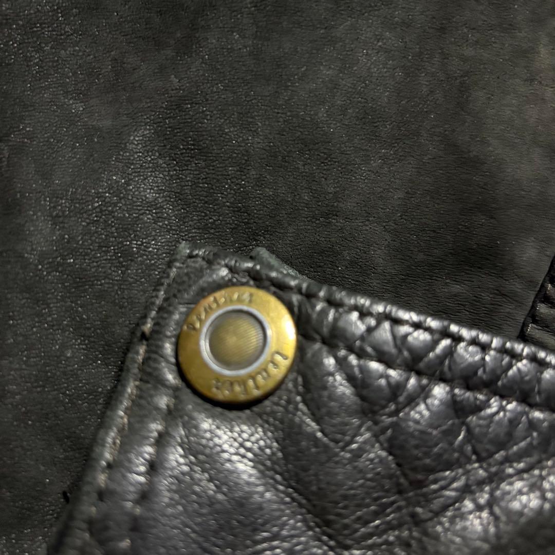 90s本革 レザージャケット 黒 ビッグシルエット 短丈 フライト