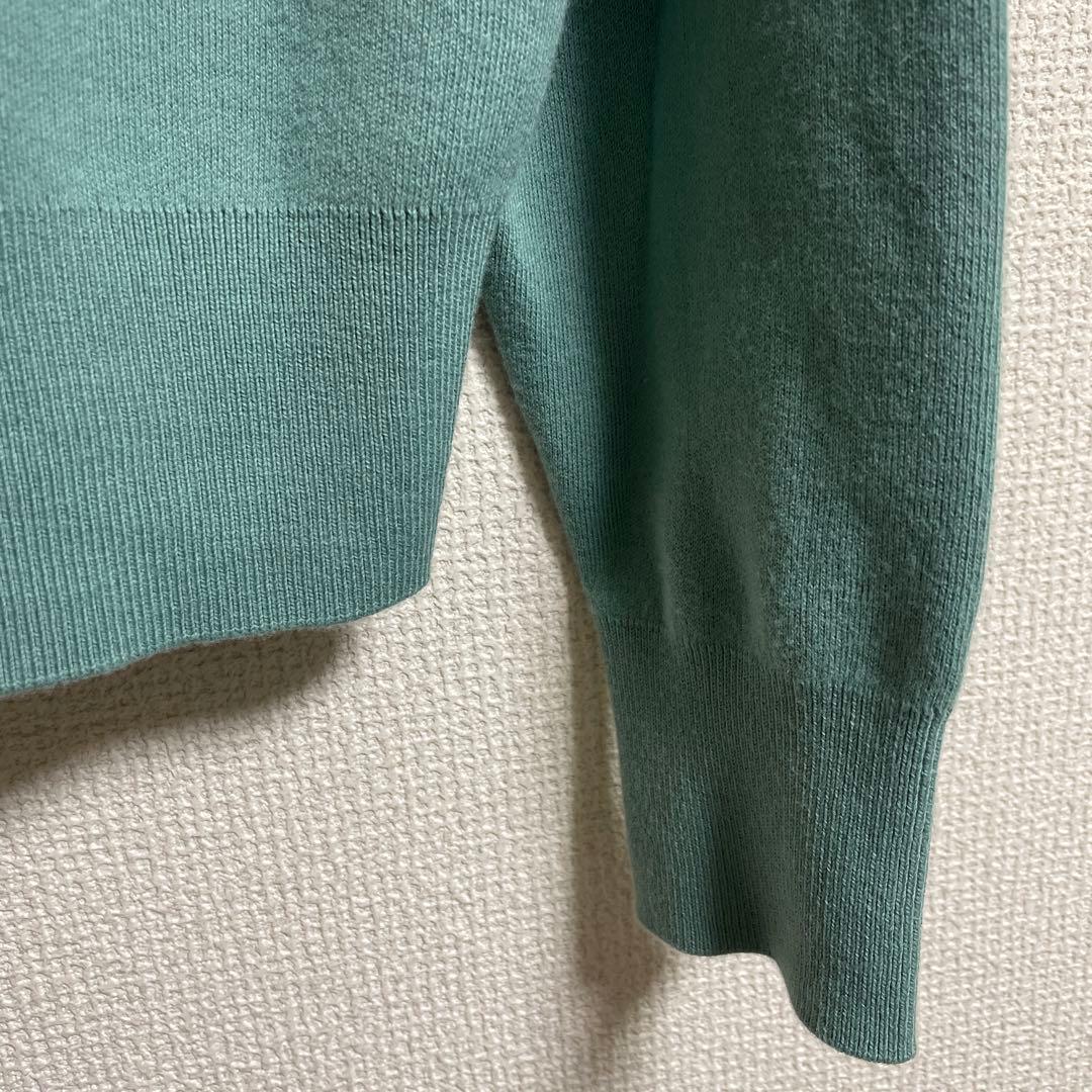 CABaN コットンカシミヤ ポケットクルーネックカーディガン グリーン M