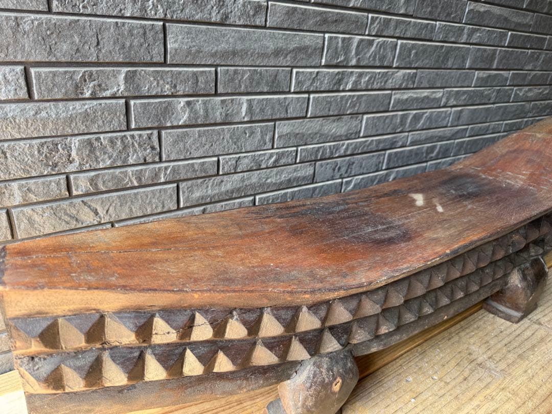 ワニ　置物　木製　ベンチ　鉢置　アジアン　アンティーク　オブジェ　木彫り