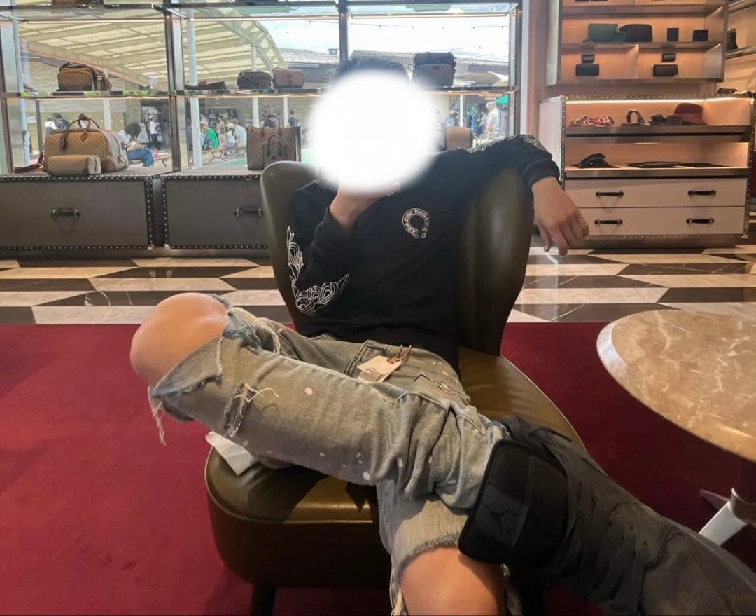 CHROME HEARTS ホースシューフローラルクロスブラックロンT