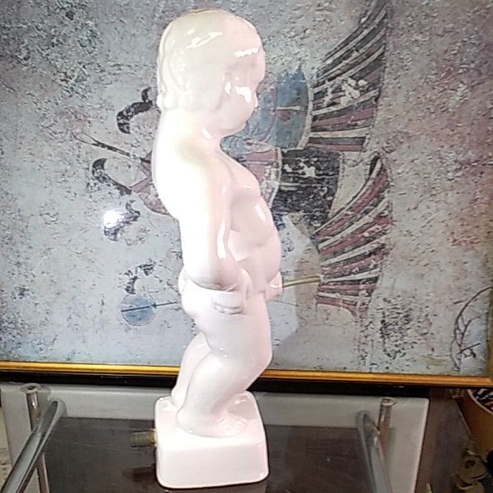 小便小僧　陶器製　置物　インテリア　オブジェ　高さ45㎝　洋風庭園