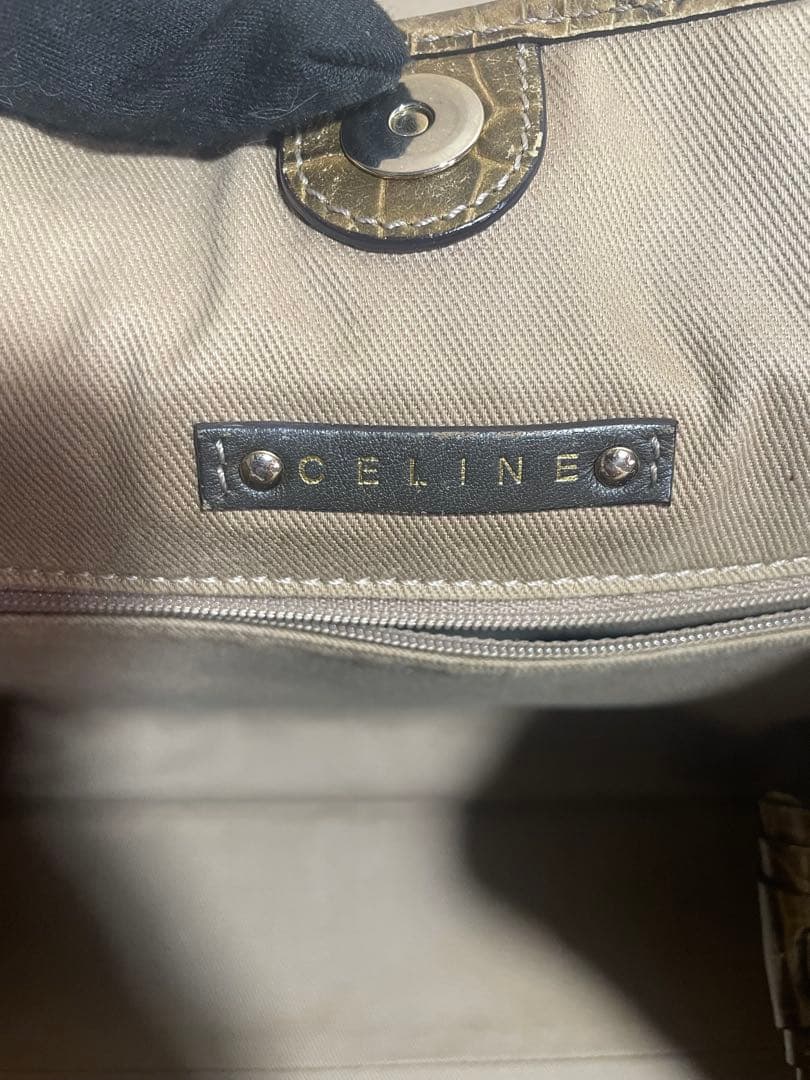 CELINE セリーヌ マカダム柄 トートバッグ キャンバスxレザー