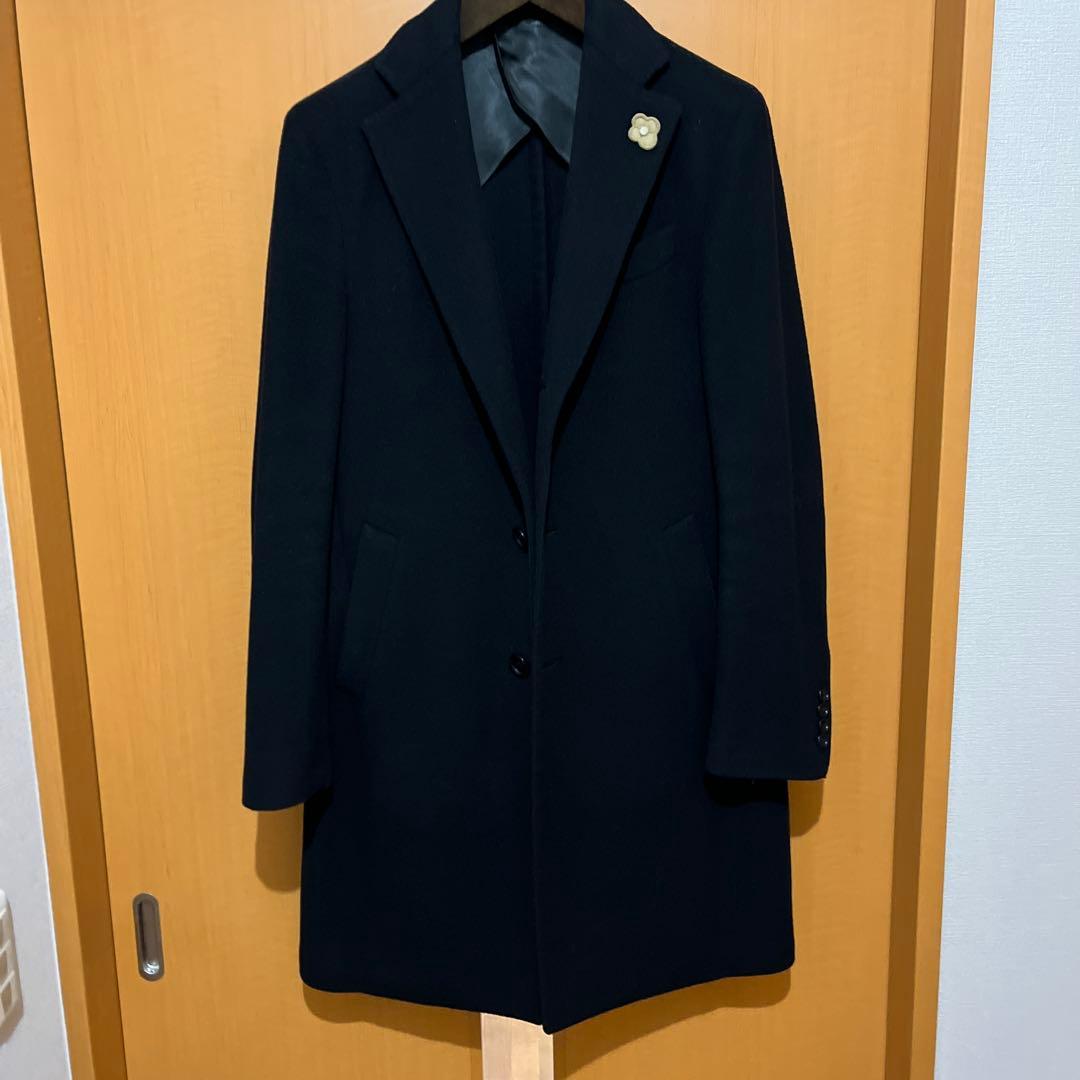 LARDINI ネイビー チェスターコート