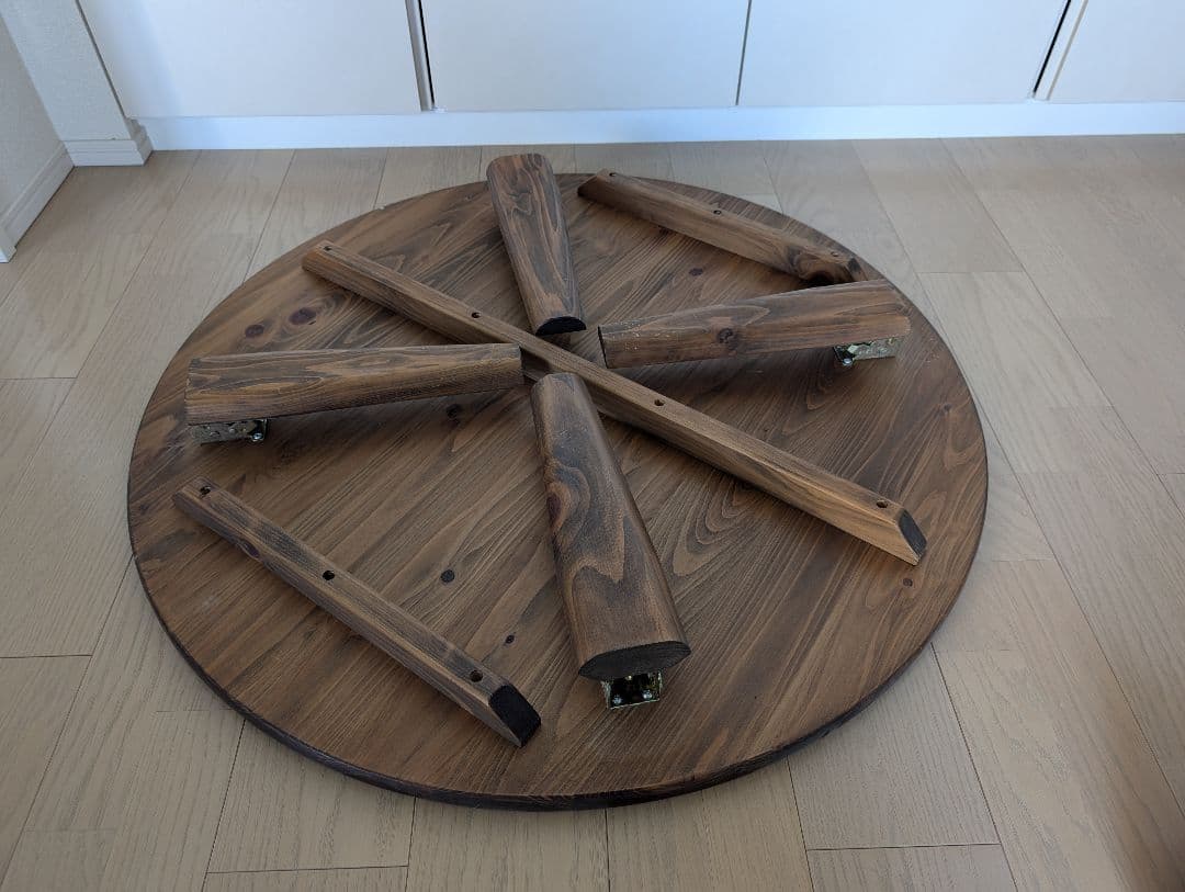 国産ひのき 円卓 折りたたみテーブル 受注生産品