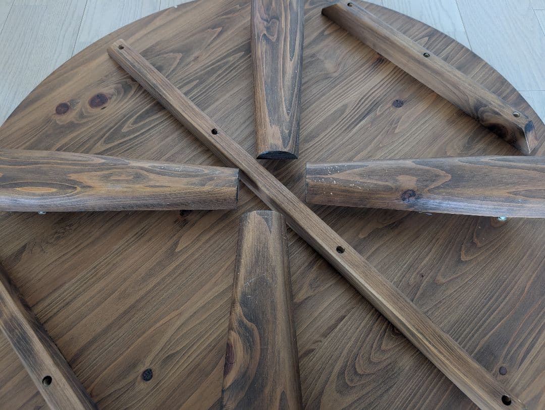 国産ひのき 円卓 折りたたみテーブル 受注生産品