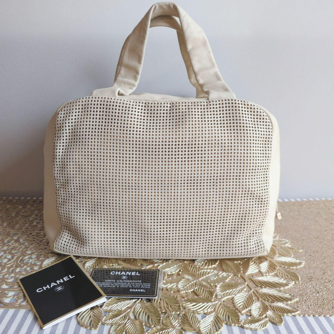 【極美品*°激レア】パンチング デカココ キャビアスキン ボストンバッグ