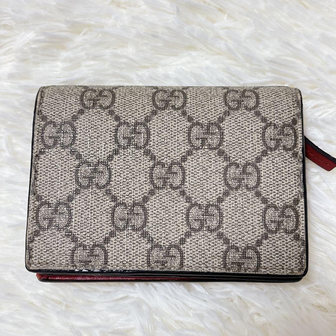 GUCCI ストーン抜けなし チェリー さくらんぼ 二つ折り財布 GG柄