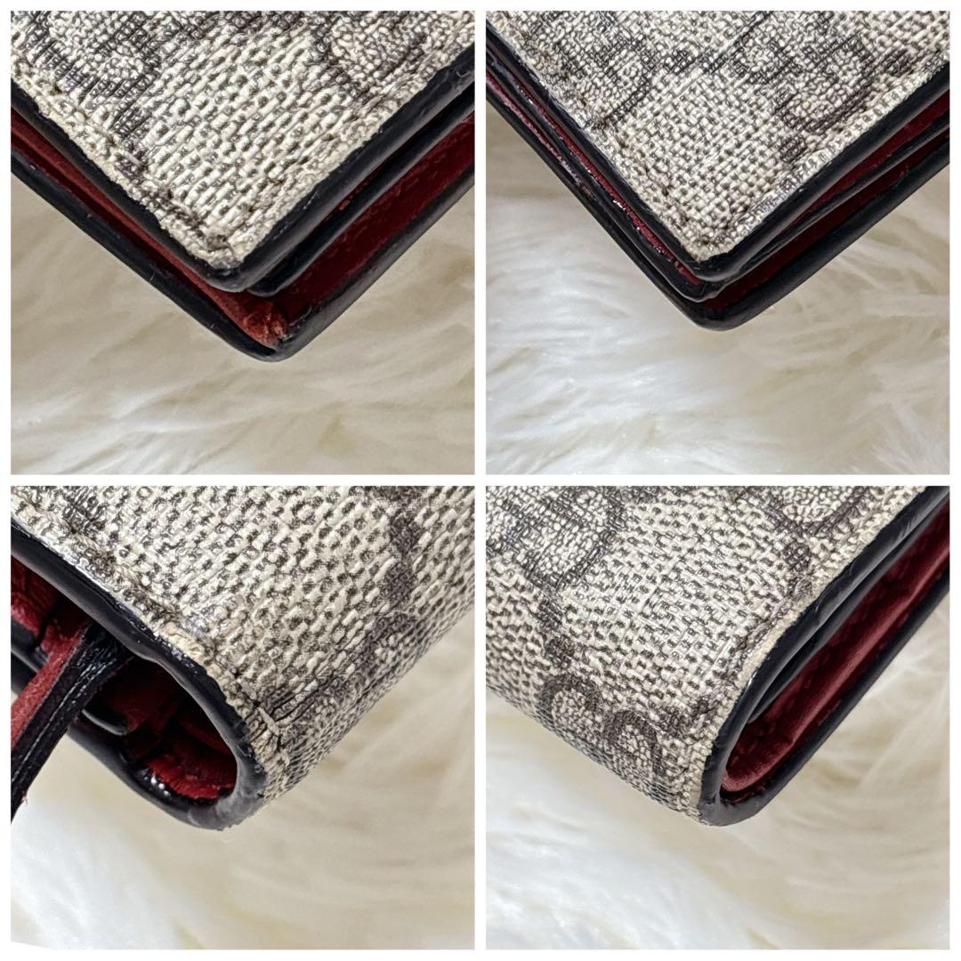 GUCCI ストーン抜けなし チェリー さくらんぼ 二つ折り財布 GG柄