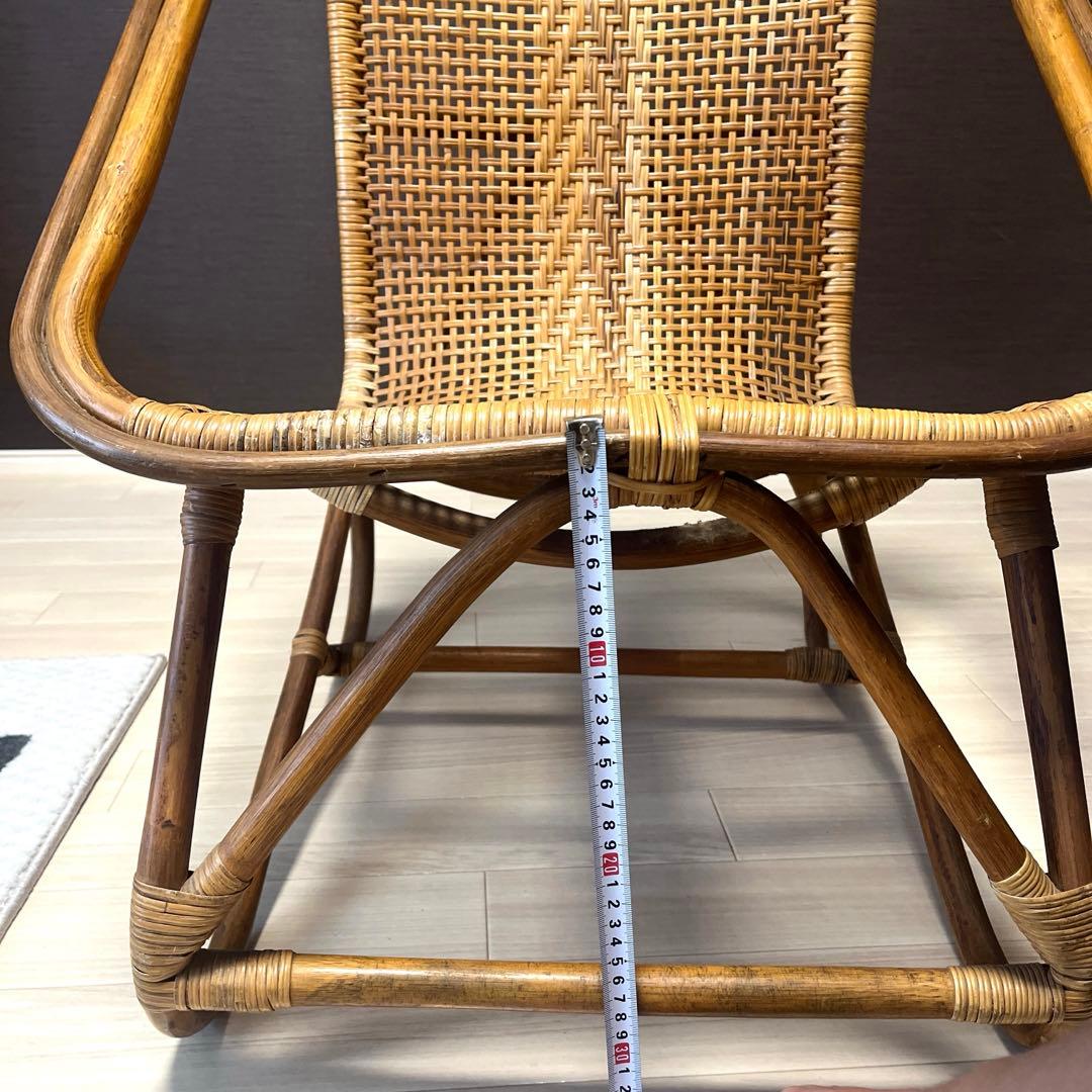 古家具ナチュラル天然素材　ラタンフレーム　ラタンチェア　椅子　アームチェア