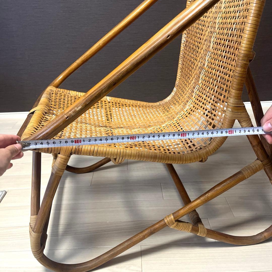 古家具ナチュラル天然素材　ラタンフレーム　ラタンチェア　椅子　アームチェア