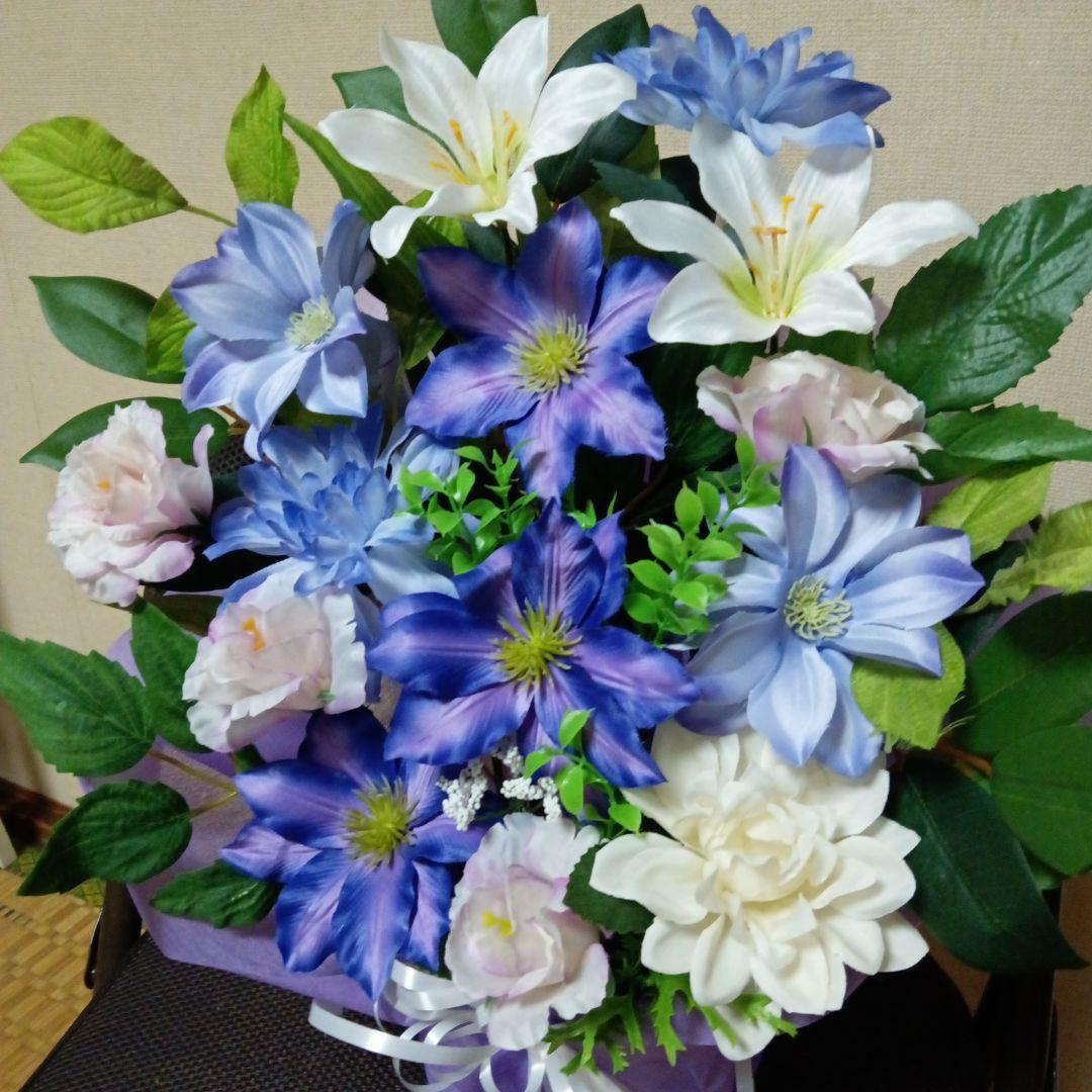 仏花、お供え花、クレマチス、ダリア、トルコキキョウお盆法事