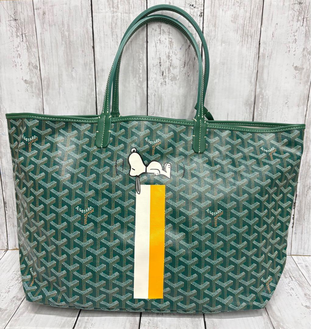 美品‼️ GOYARD ゴヤール　トートバッグ　サンルイPM　スヌーピー　グリーン
