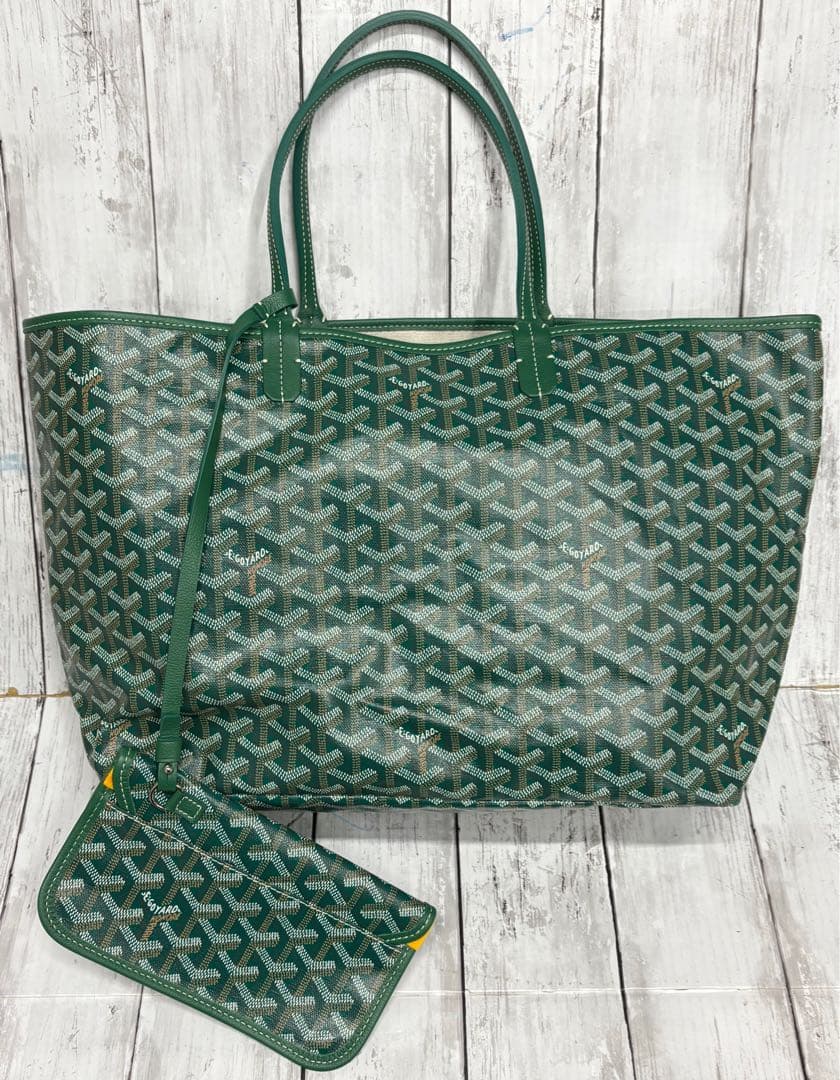 美品‼️ GOYARD ゴヤール　トートバッグ　サンルイPM　スヌーピー　グリーン