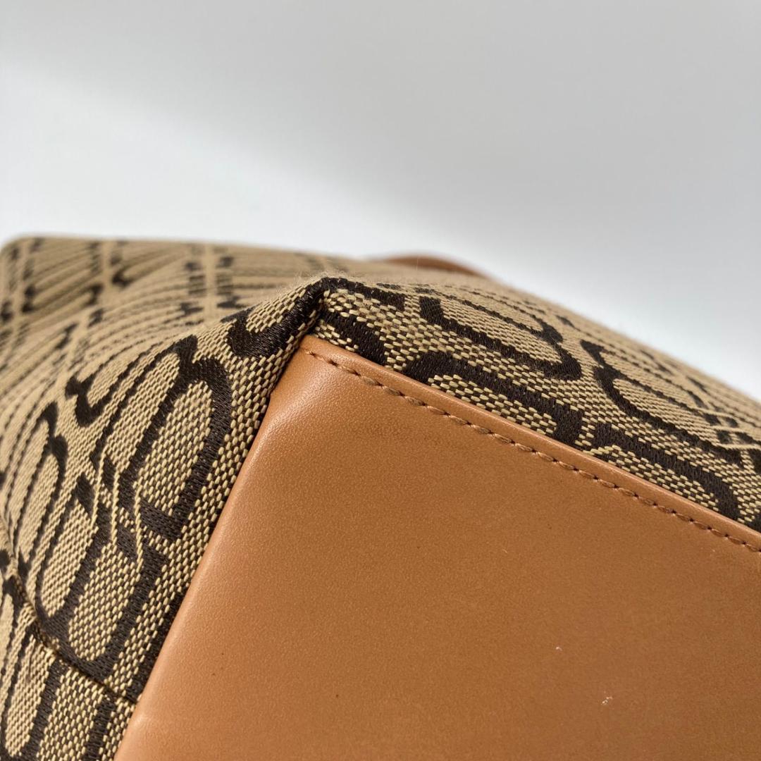 美品✨バレンシアガ トートバッグ 肩掛け ロゴ キャンバス キャメル