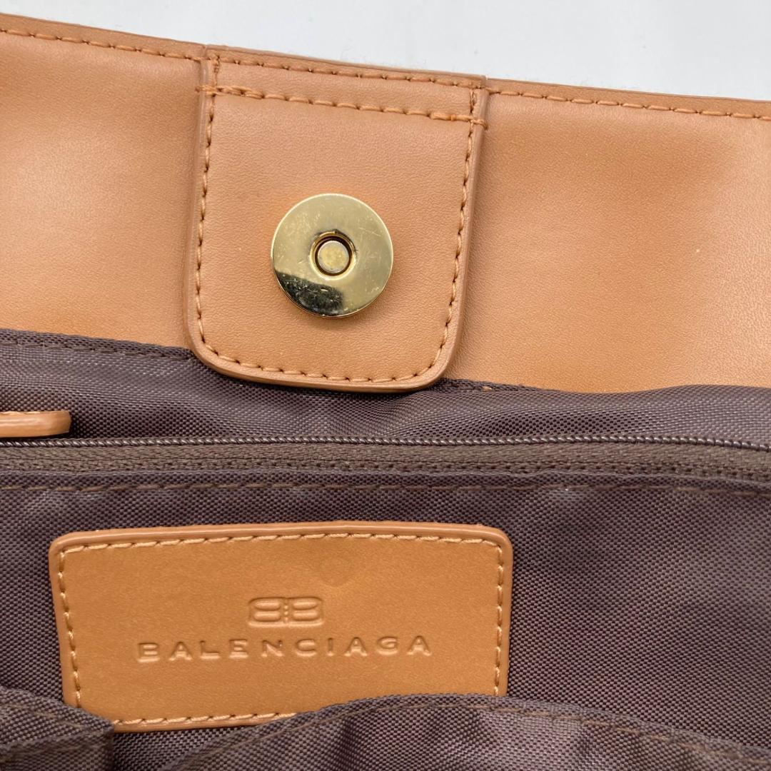 美品✨バレンシアガ トートバッグ 肩掛け ロゴ キャンバス キャメル