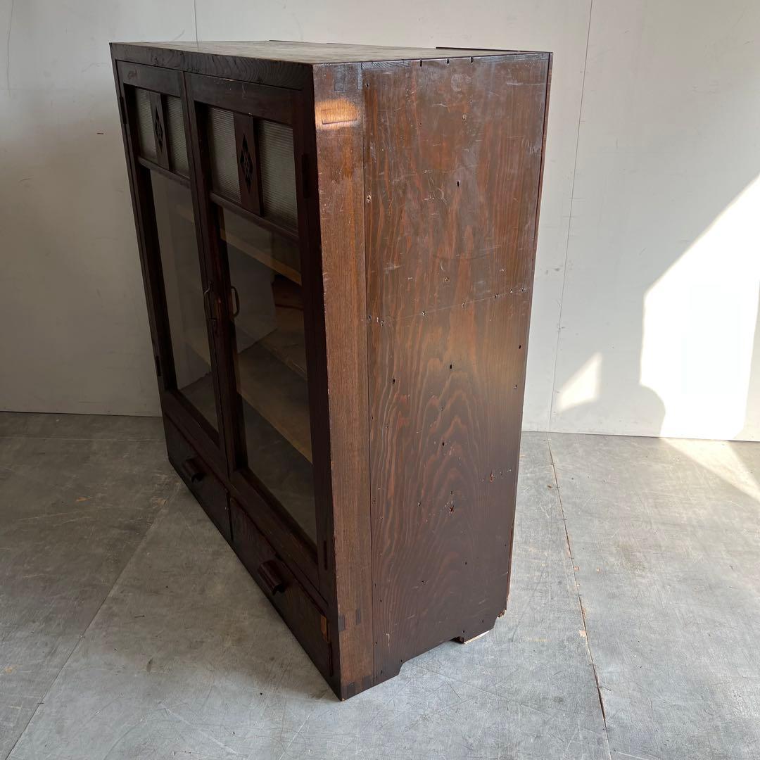 アンティーク ガラス 戸棚 チェスト キャビネット 飾り棚 昭和レトロ z459