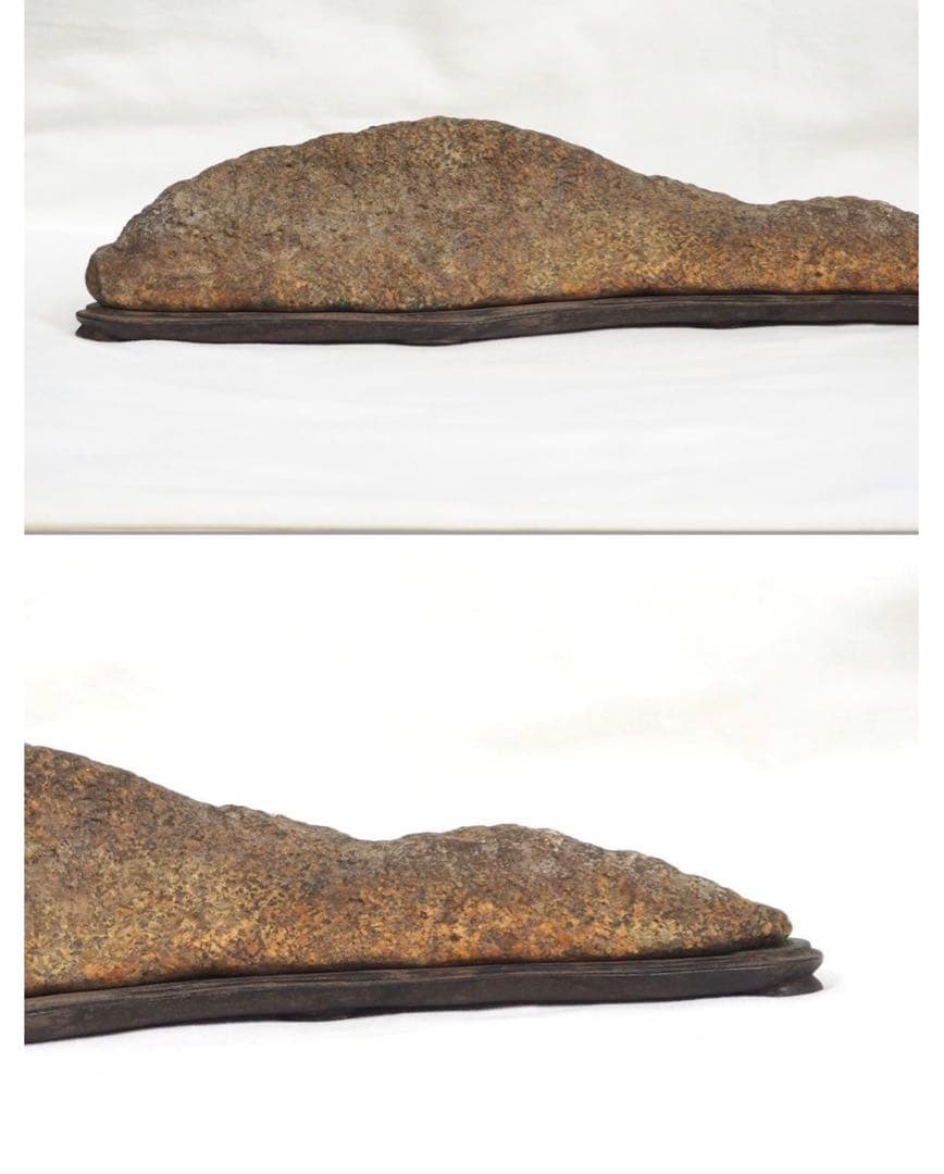 送料無料　水石愛好家蔵品放出 天然石　鞍馬石　遠山石　名石　唐木台座　本物保証