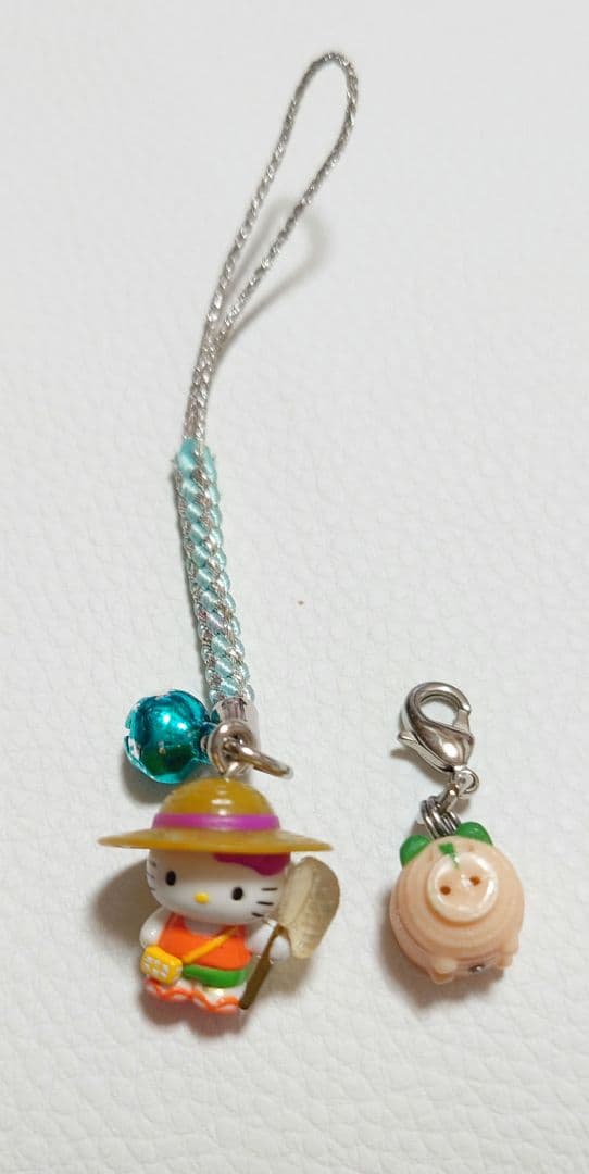 ご当地キティ☆ハローキティ☆夏休み☆絵日記 釣り2個セット☆根付け ストラップ