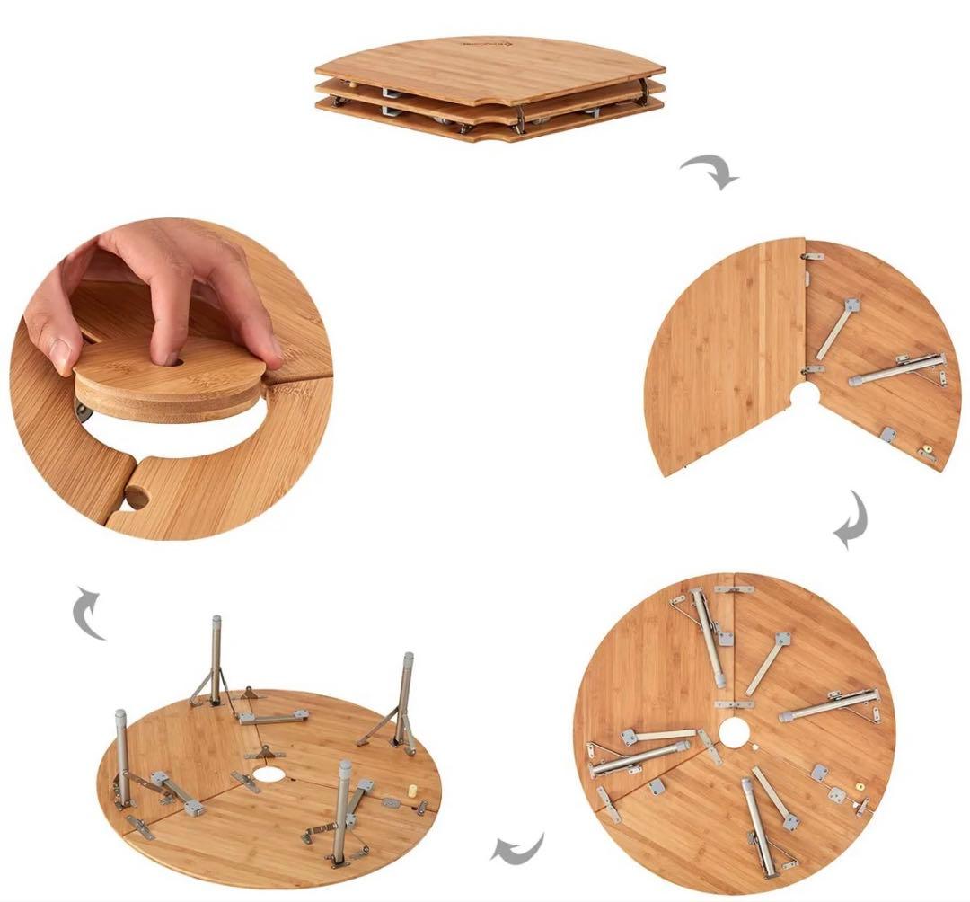 KingCamp キングキャンプ バンブーラウンドテーブル