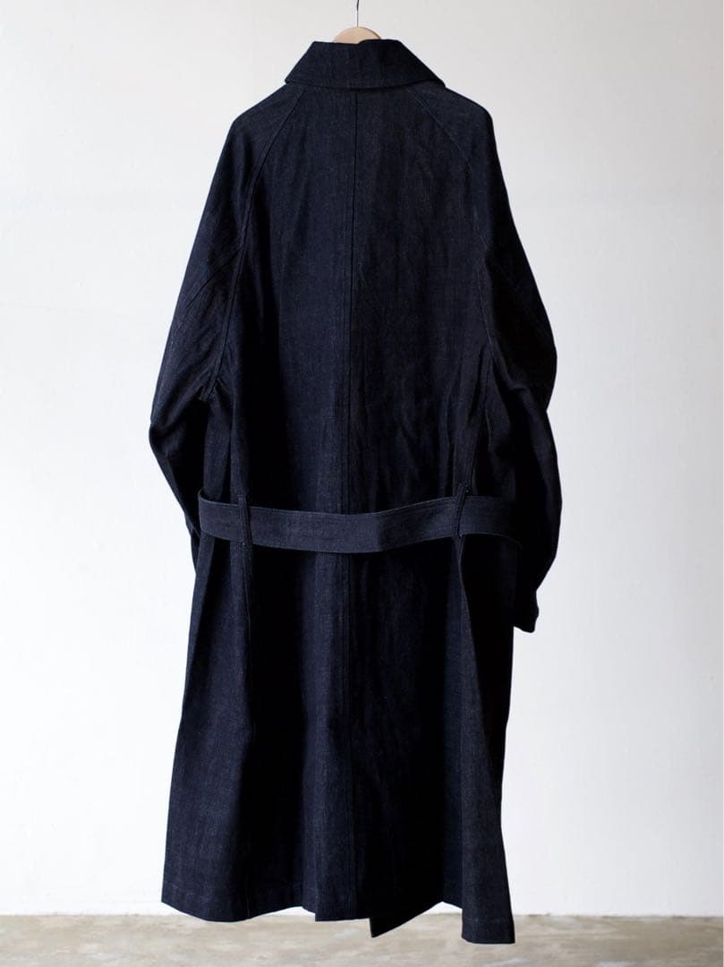 【美品】Sillage デニムロングコート　ワンウォッシュ　タイロッケンコート