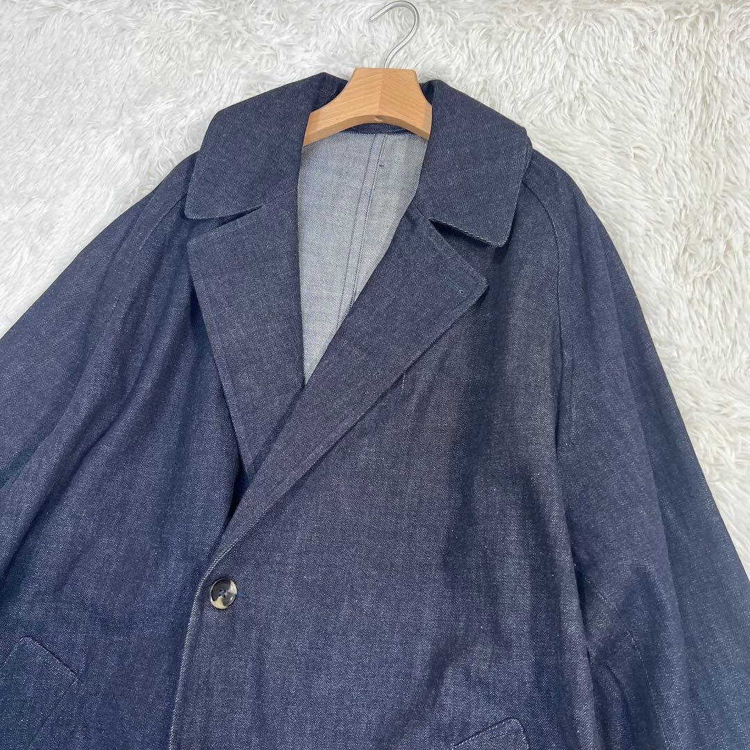 【美品】Sillage デニムロングコート　ワンウォッシュ　タイロッケンコート