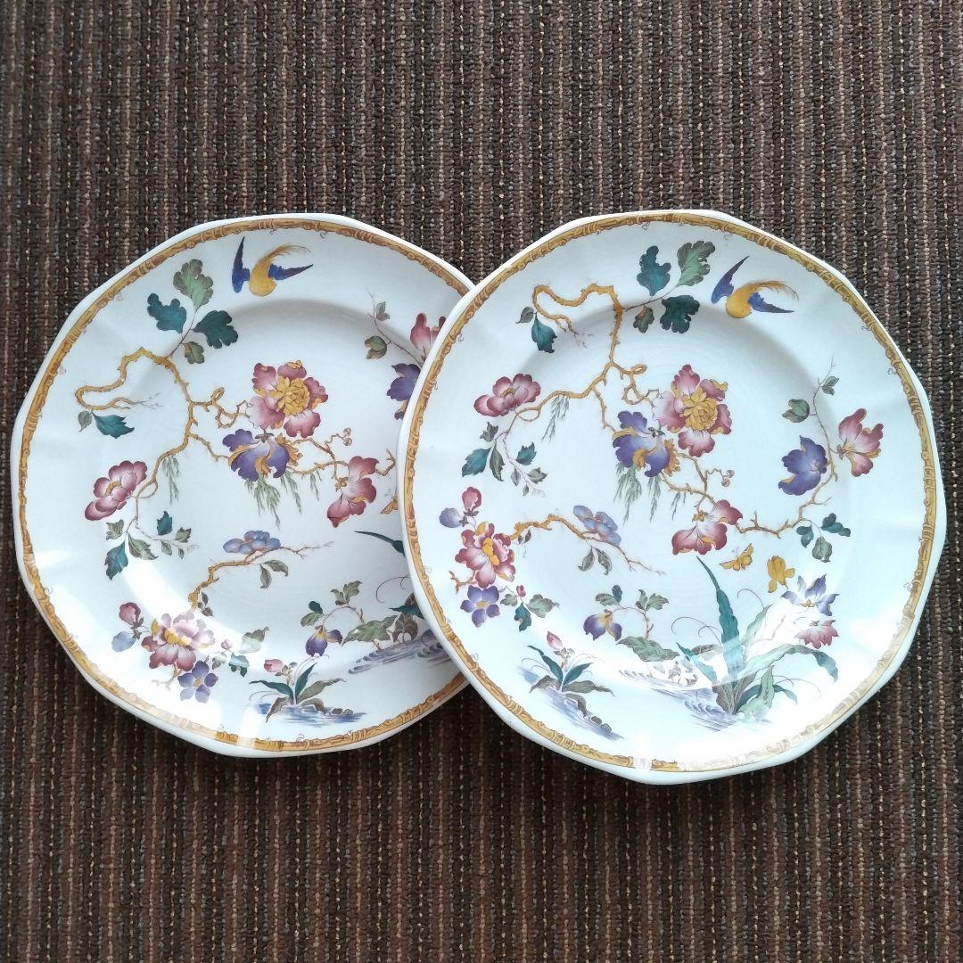 【美品】ウェッジウッド　デボンローズ／デヴォンローズ　ディナー皿　２枚　貫入あり