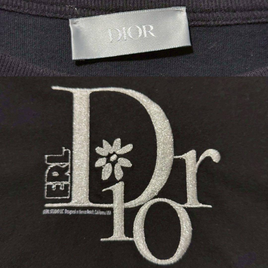 Christian Dior ERL ロゴ 立体刺繍 ロンT Mサイズ ブラック