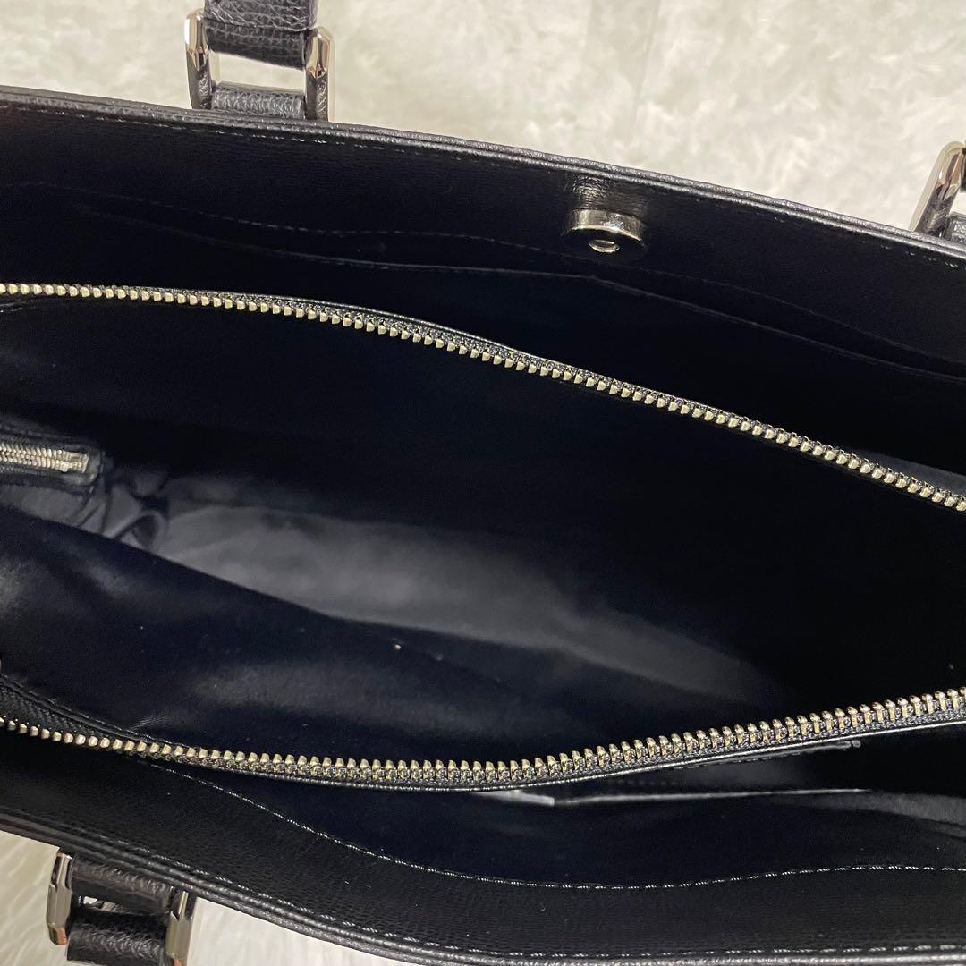 土屋鞄トートバッグ　ブラックレザーHINON ヒノン